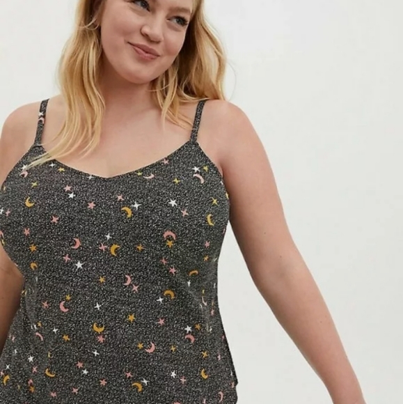 NEW Sleeveless Torrid Top AVA 2XL CELESTIAL STRETCH CHALLIS CAMI Camisole Blouse - Picture 1 of 8